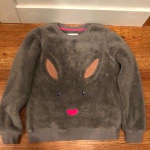 Boden girls 11-12y vintage grey bunny sweatshirt
